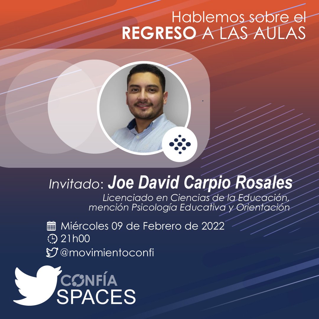 #ConfíaLoja
👉 Un nuevo espacio de diálogo y propuestas en #TwitterSpaces junto a <a href="/JoeCarpio5/">Joe Carpio</a>

¡Bienvenidos!

#Loja #ConfíaSpaces