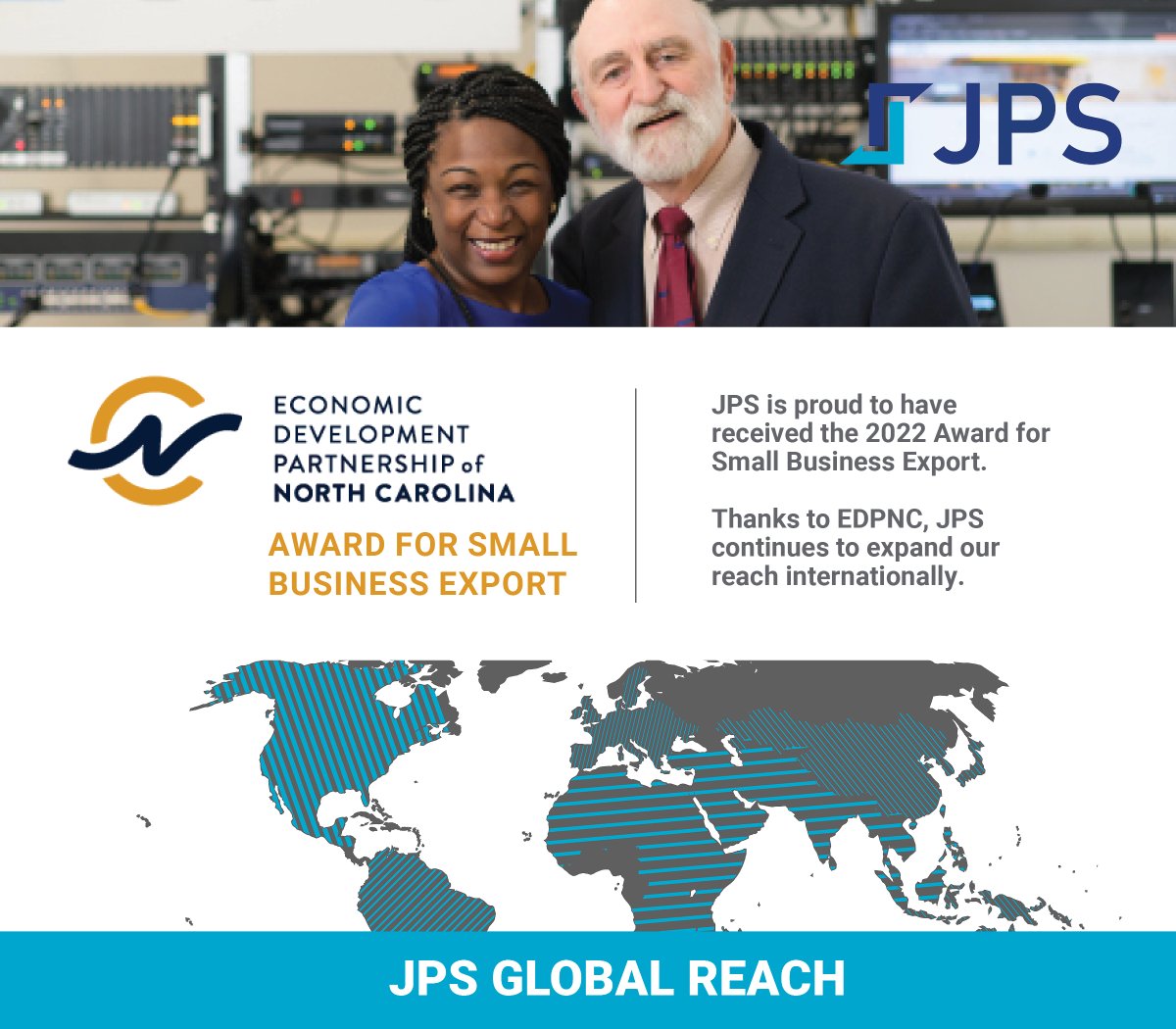 jpsinterop's tweet photo. JPS is honored to receive this prestigious award today at the Governor's Mansion. Thank you @RoyCooperNC @edpnc for helping us expand our international sales. #jps #Interoperability #internationalexport #SmallBusiness #NorthCarolina https://t.co/8cFOuepGf1
