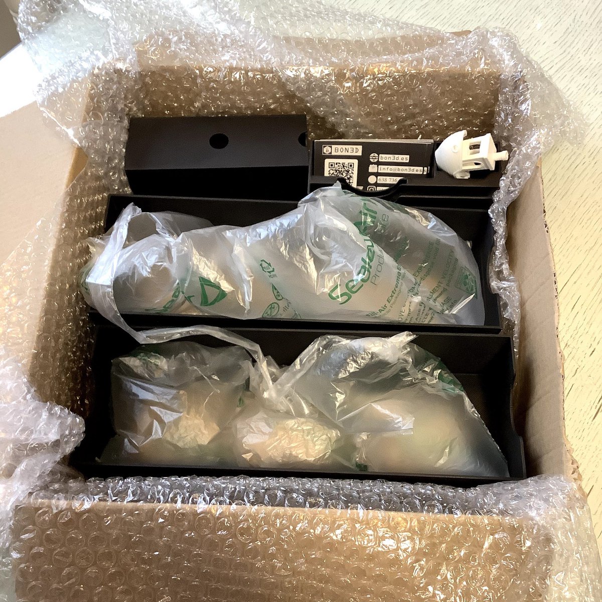 bon3d_Esp's tweet photo. Nuestro packaging para pedidos medianos van bien protegidos para lleguen intactos a su destino #impresion3despaña #print3d #packaging #bon3d https://t.co/HW374jtjnZ