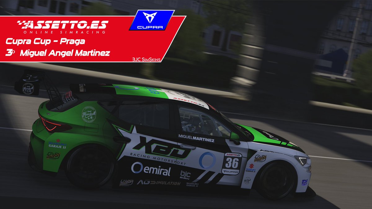 Menuda carrera con la <a href="/CUPRA/">CUPRA</a> CUP la de ayer en Prague Street Circuit <a href="/AC_assettocorsa/">Assetto Corsa</a>

Os dejamos las fotos del podio 
🥇 <a href="/broosgarage/">Broos Garage Motorsport™</a>
🥈 <a href="/NWSesports/">NWS eSports Team</a>
🥉 <a href="/xbdracing/">XBD Racing Motorsport</a>

📸by <a href="/BjcSim/">BJCSimSkins</a> <a href="/jairosr17/">jairo sr</a>

Aqui podéis ver la retransmisión de ayer 👉🏼📺 youtube.com/watch?v=klPcYr…