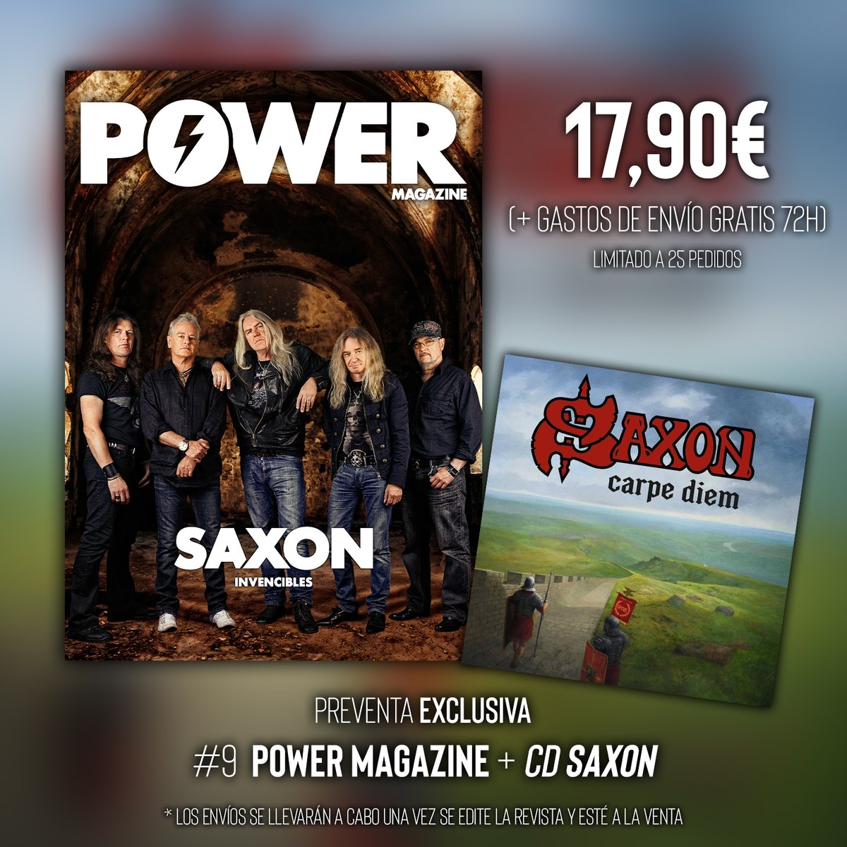 powermagazinesp's tweet photo. Ya puedes hacerte con la preventa de nuestro #9 con los diferentes packs que podrás encontrar de @powermagazinesp y @SaxonOfficial con los diferentes formatos de su nuevo trabajo:
⚡
🛒 https://t.co/KB5aKSUvsV
⚡
#saxon #carpediem #powermagazine #cover #portada https://t.co/ueuqqcf9jx