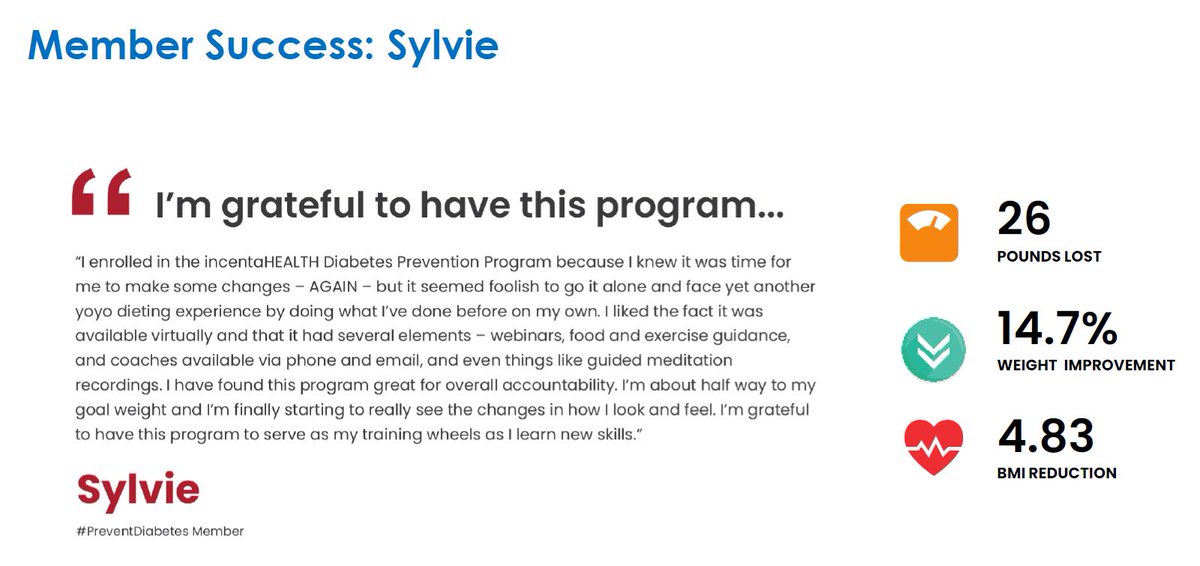 UofUNDPP's tweet photo. We are proud of our #DiabetesPreventionProgram members! Here's a #successstory we're excited to share with you!
Join our DPP to start your journey to health today! https://t.co/MqKHD4BpM6 https://t.co/ZaM5DJJ8qZ