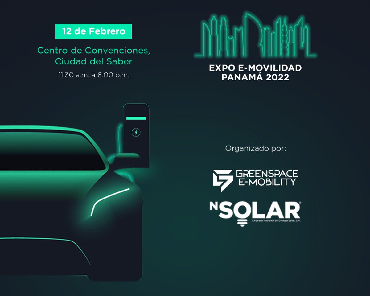 NsolarPanama's tweet image. Este 12 de febrero acompañanos en la 1era Expo E-Movilidad Panamá 2022.

Con autos eléctricos/EVs y energía solar, Nsolar y Greenspace llegan a todo Panamá con el conocimiento y acceso a un mejor futuro.

Y tú ¿todavía pagas luz?

NSolar ☀️⚡️🔋
Expertos en energía solar.