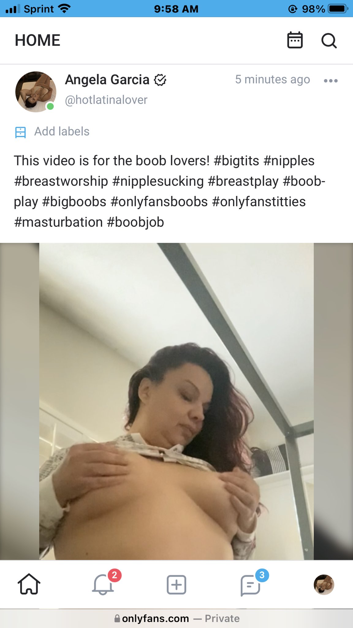 Angela Garcia on X: He loves to watch me suck on my own nipples. So I made  him this video!! onlyfans onlyfansgirl onlyfansbabe ContentCreator porn  webcam escort gangbang horny fetish footworship feetpicsforsale 