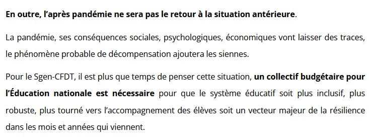 CNaveBekhti's tweet photo. Reste que pour le moment @education_gouv semble toujours tabler sur une fin proche de l'épidémie et de tout impact du #covid19 sur le système éducatif. Pour @SgenCFDT c'est une erreur. C'est ce que nous avons rappelé lors du #CTMEN du 26 janvier 2022 https://t.co/57xpQrmCVf