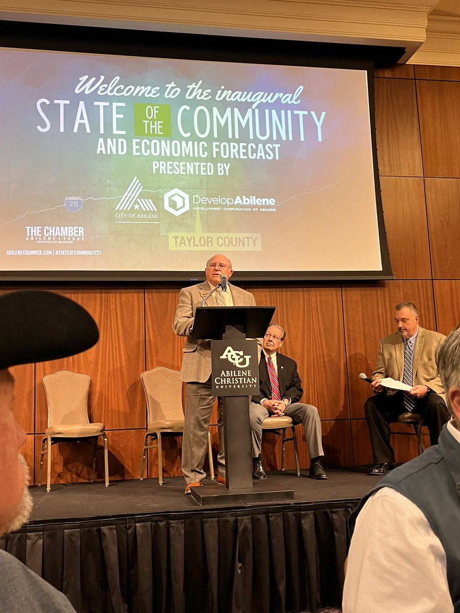 Thank you <a href="/Abilene_Chamber/">Abilene Chamber</a> for coordinating the #StateoftheCommunity with <a href="/OfAbilene/">City of Abilene</a>, <a href="/DevelopAbilene/">DevelopAbilene</a>  and others at <a href="/ACUedu/">Abilene Christian University</a>.   #HD71 #txlege