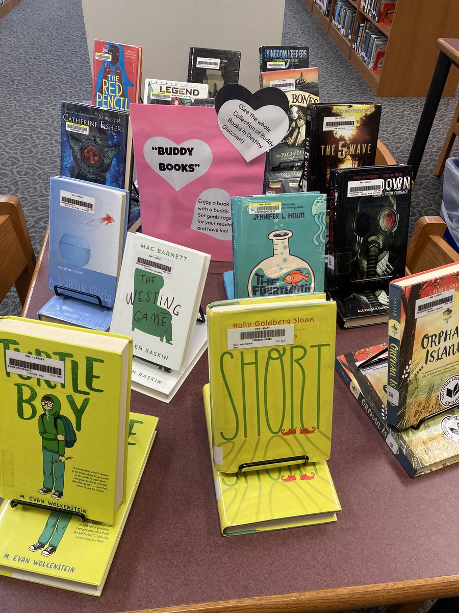 MMS_Library's tweet image. In a reading rut? Celebrate reading and friendship with our “Buddy Books!” 
Enjoy a book 
with a buddy. 
Set goals together 
for your reading 
and have fun! #masdproud #masdlibrary
collections.follettsoftware.com/collection/61f…