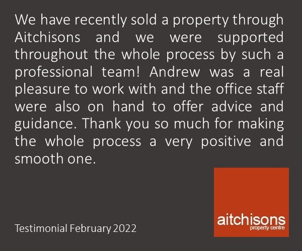 We really value our clients feedback and were delighted with this review from a satisfied customer.  If you would like to share your experience with our company please leave a review on our Facebook or Google page

#AitchisonsPropertyCentre