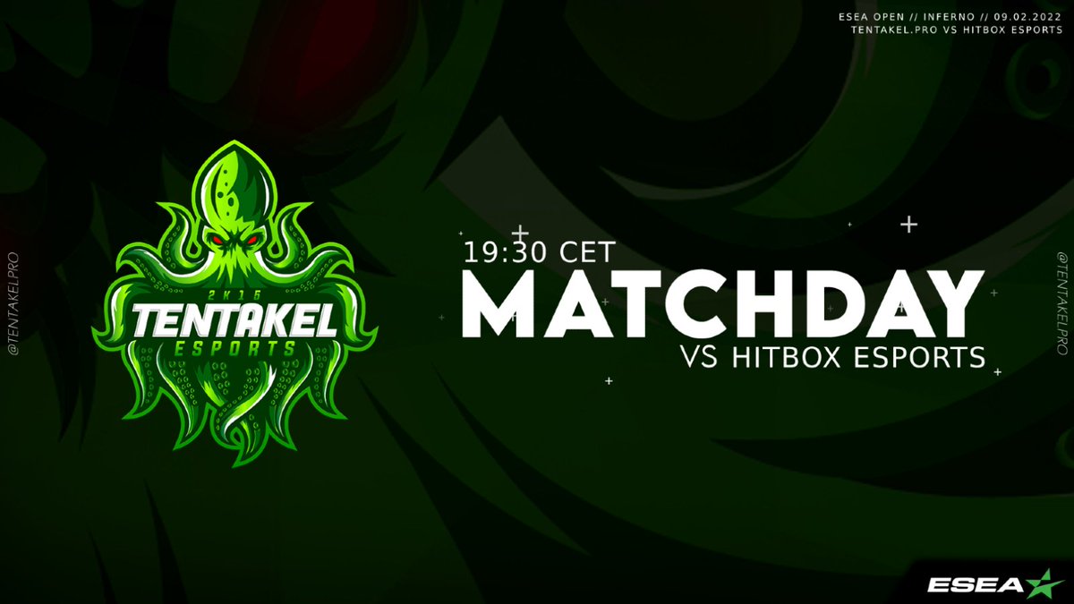 tentakelpro's tweet photo. Gleich geht es für unser Mainteam in ihr 3. @ESEA Open Match!

⏰ 19:30 CET
🆚 @HitBoxEsport 
🗺 Inferno
🎙 @gaming_rebound
📽 https://t.co/UZOcR5Tr1E

#GoTKpro https://t.co/F8jzZctm5c