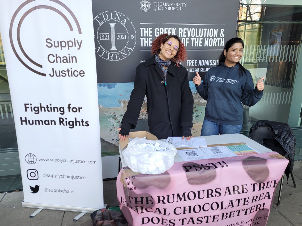 supplychainj's tweet photo. We were braving the cold today to give free ethical chocolate! Come and see us tomorrow from 10 to 2pm! https://t.co/ZqpnGz3g1w