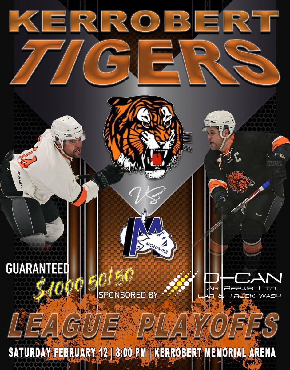 SrTigershockey's tweet photo. Let’s PACK the barn and celebrate Tyson Wuttunee!!  The Kerrobert Tiger club is set to add another Jersey #71 to the epic wall of banners! Thanks for all the years of great hockey Tyson! See ya Saturday vs the Mowhawks! https://t.co/OZlYWxKIpZ