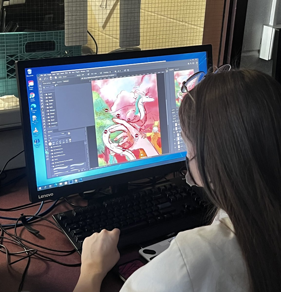 macphersonkat's tweet photo. Peer feedback and editing today in Gr. 12 Media Arts. These senior artists are brewing up some fabulous digital paintings! Can’t wait to share the final products! @RegiNotreDame https://t.co/h2fDkqWTs1