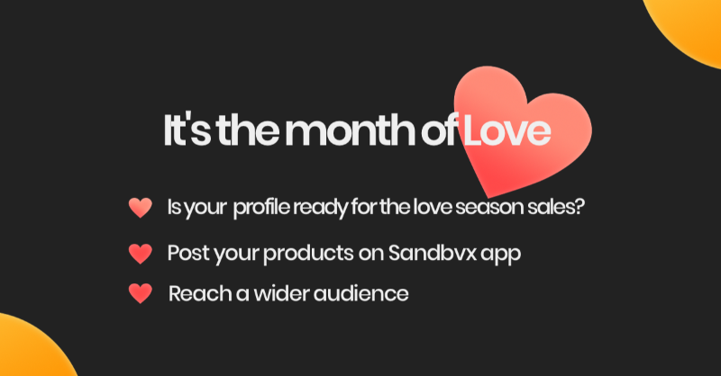 sandbvx's tweet photo. Is your profile ready for the Love season sales?
🟡 Download #sandbvx app.
🟡 Post your goods and services.
🟡 Include prices and variants.
🟡 Answer all enquiries in a timely manner.
🟡 Reach a wider audience.