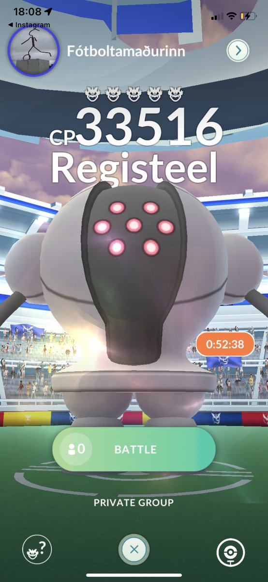 PokemonGoGuy56's tweet photo. Registeel raid in 5-10 mins ( add me 3179 3630 8290) and comment your name so i can invite you in the raid #PokemonGoRaids #PokemonGo https://t.co/PEaDzLPAGd