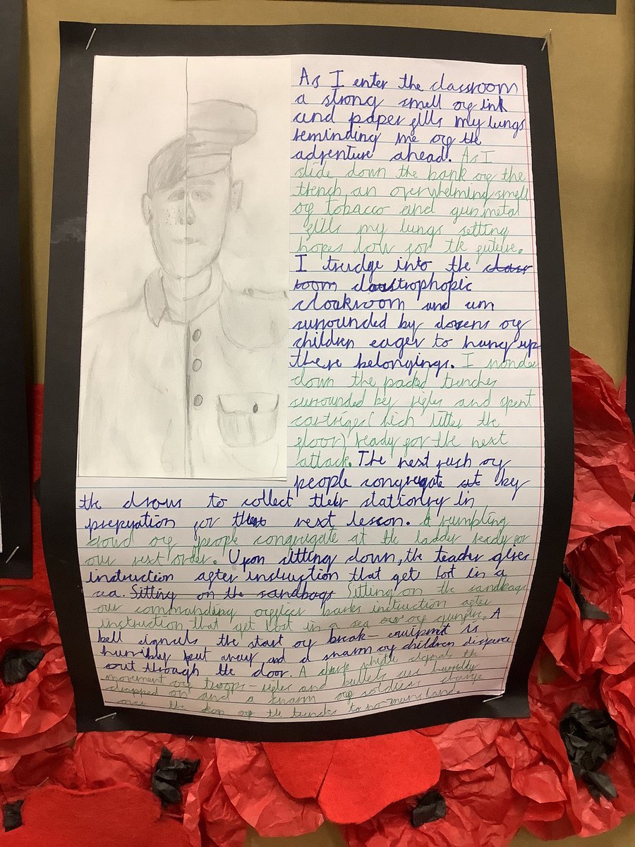 SouthfieldYear6's tweet photo. Some clever comparisons made between the life of a school child and a soldier at war in our writing this week #year6writing #ww1 https://t.co/qnMf92o4E6
