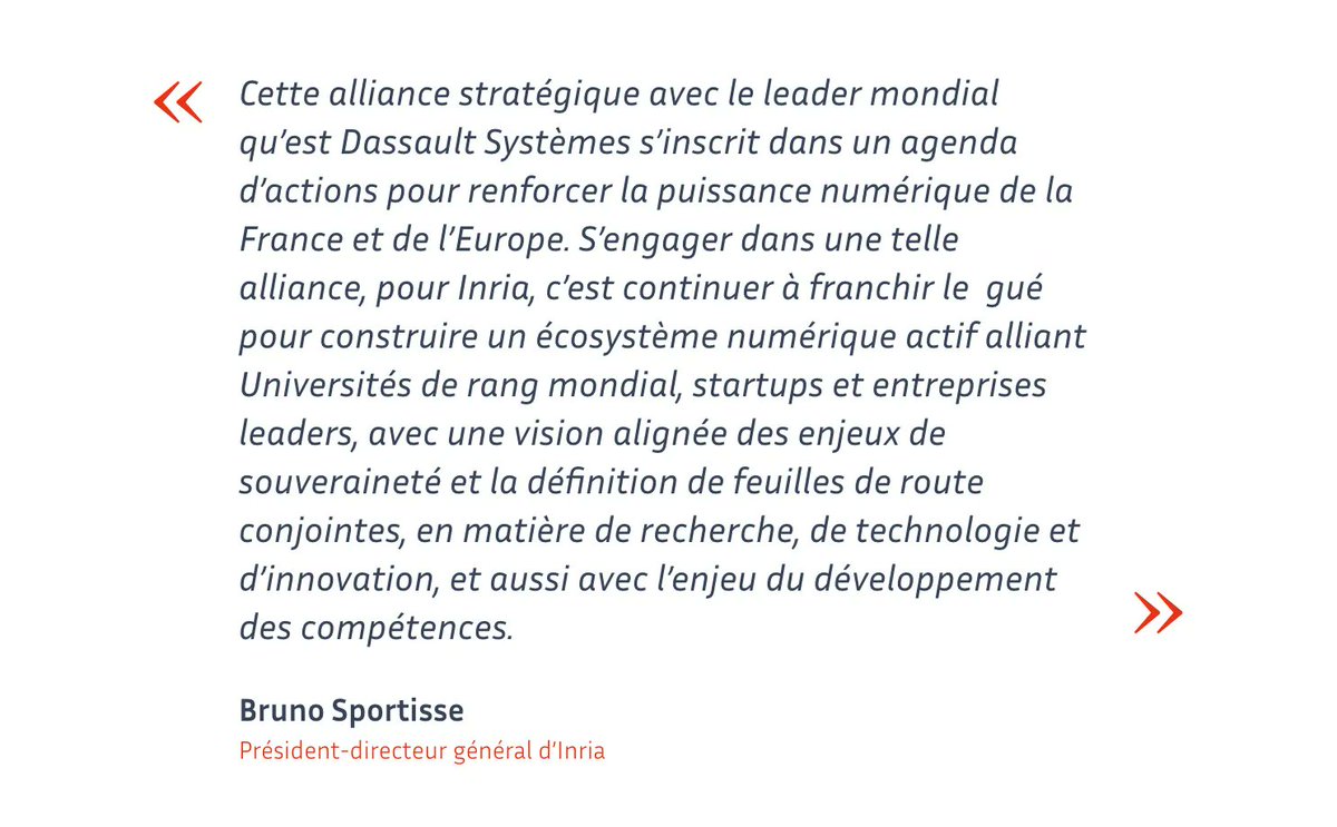 [#SouverainetéNumérique] Voici une information extrêmement positive qui démontre que les acteurs français n'ont pas dit leur dernier mot : l'<a href="/Inria/">Inria</a> et <a href="/3DSfrance/">Dassault Systèmes FR</a> ont lancé une alliance stratégique pour une "Plateforme Européenne de Confiance Numérique".

inria.fr/fr/inria-dassa…