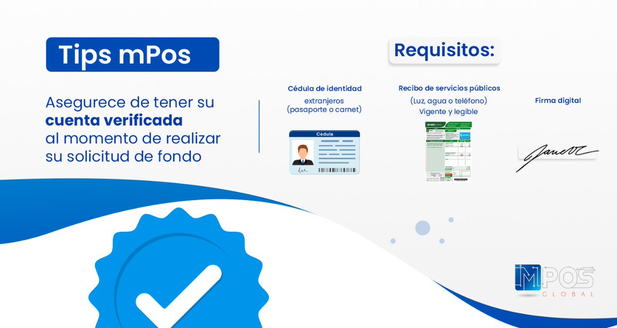 mposlatam's tweet photo. Desea transferir su dinero a su cuenta de banco, si su cuenta es nueva y nunca a solicitado fondos, entonces debe completar esta info:

✅️Identificación personal
✅️Recibo de utilidad a su nombre o el de su empresa.
✅️Firma legible como aparece en su Identificación personal https://t.co/6hvADU6OlC