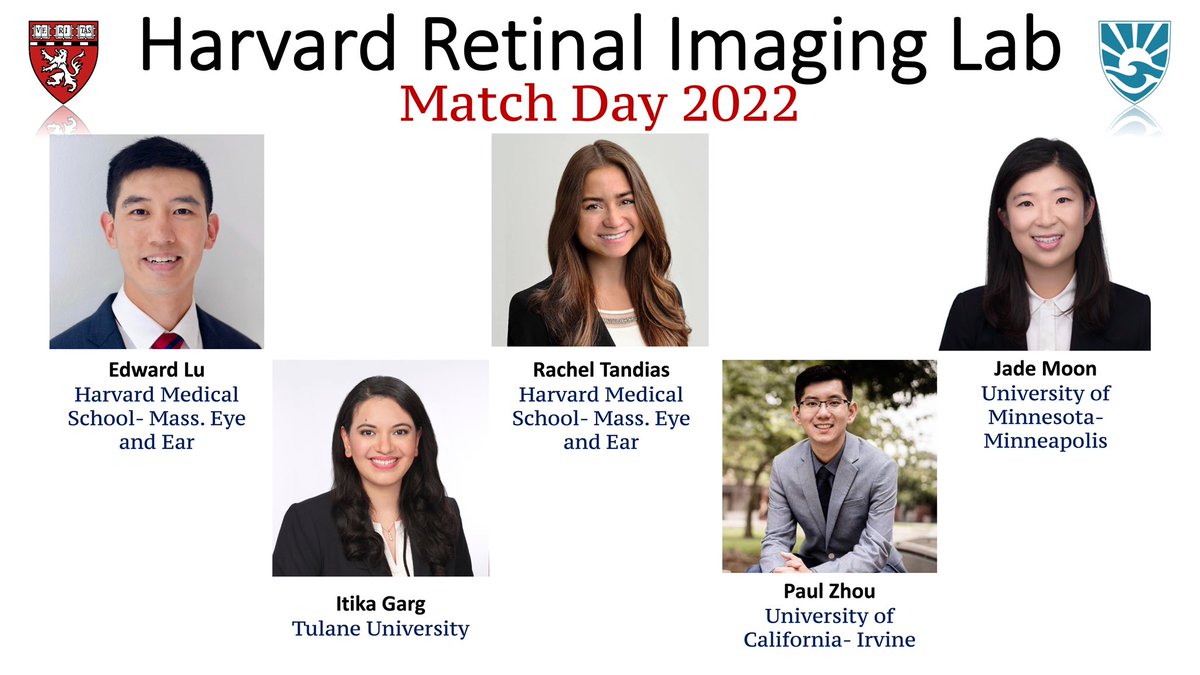 Awesome residency match day for many members of our imaging lab. These programs are getting some superstars! They will all be missed <a href="/HMSeye/">Harvard Ophthalmology</a> <a href="/MassEyeAndEar/">Mass Eye and Ear</a> <a href="/harvardmed/">Harvard Medical School</a> but great for the future of our field! Excited to keep a couple here!