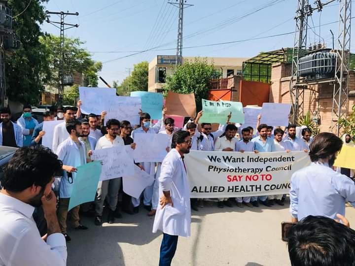 APPA_KPK's tweet photo. We have 2 basic demands 
1. Exclusion of Physical Therapy from AHPC.
2. Establishment of Independent council for Physiotherapists.

Meet our demands or be ready for a long march to Islamabad 

#ExcludePhysiotherapistsFromAHPC https://t.co/yAUwY3YJDA