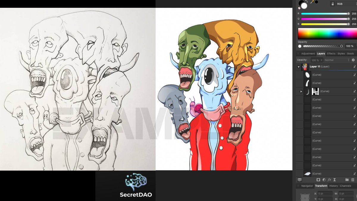 Welcome to the Circus! All of our species are drawn first as a pencil sketch before making the transition to digital canvas. 

We're excited to show you more of the inner workings as we ready the launch of @secretdaocom 

🧠 $SCRT