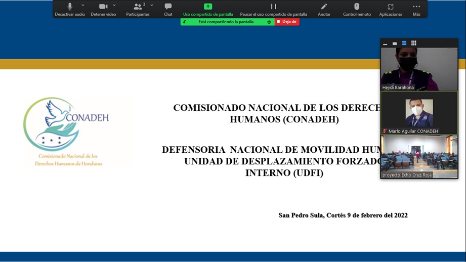 CONADEH's tweet photo. Personal en la Delegación Regional del Norte del #CONADEH, en coordinación con miembros de la @cruzrojahon y #UDFI, brindó capacitación sobre #DDHH, nuestro quehacer institucional y derechos de las personas migrantes y retornadas, a miembros de las @FFAAHN de San Pedro Sula. https://t.co/B0CEiDYxUl