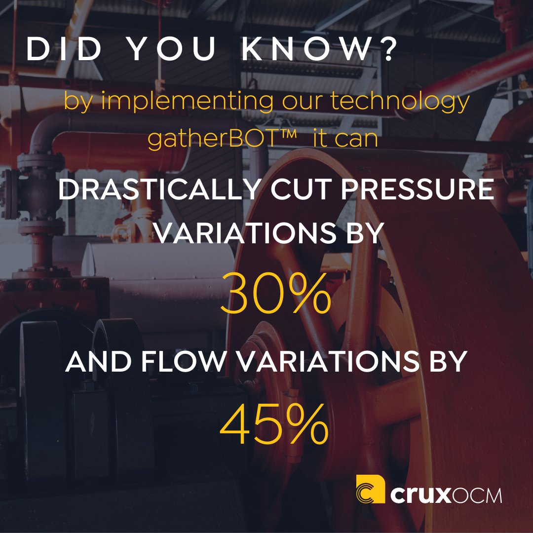 CruxOcm's tweet photo. DID YOU KNOW?
gatherBOT™ automates pressure and #flowcontrols, which takes #humanerror out of the equation. With @CruxOCM AI-enabled tech, #operations are able to reduce #pressurevariations by up to 30 percent and #flowvariations by up to 45 percent.
https://t.co/KFGH78LCh4 https://t.co/cKtkPVCqLc