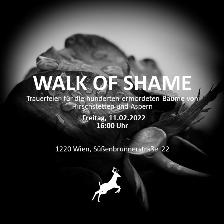Kommt zahlreich zur Trauerfeier für die Hundertschaft an Bäumen, die auf Grund der kranken Fantasien der Betonier- und Asphaltierfraktion in der SPÖ letzte Woche in einer konzertierten Aktion den Kettensägen zum Opfer gefallen sind. #lobaubleibt