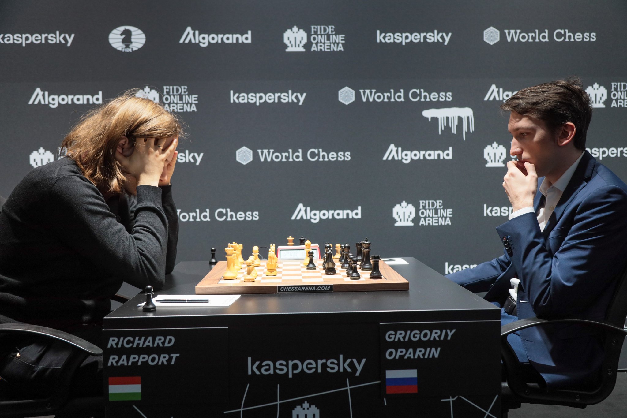 International Chess Federation on X: Richard Rapport and Grigoriy Oparin  draw their game, leaving the situation in Pool B unchanged: Vladimir  Fedoseev and Radoslaw Wojtaszek lead, half a point ahead of Rapport. #