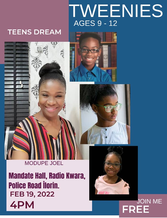 #tweenies
Ages 9 - 12
The TWEENIES meet. 
A gathering of boys and girls. The journey to a beautiful and fulfilled tomorrow begins now. 
Your child is one of the few that will bring an end to this decadence and birth a new country. No child should miss this meeting. It is FREE.