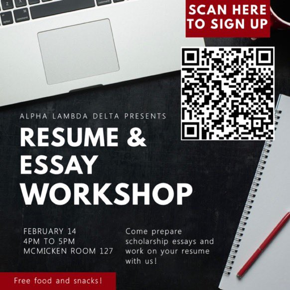 Scholarship season is approaching 👀 and we want to help! Join ALD members as we help you prepare scholarship essay or resume!