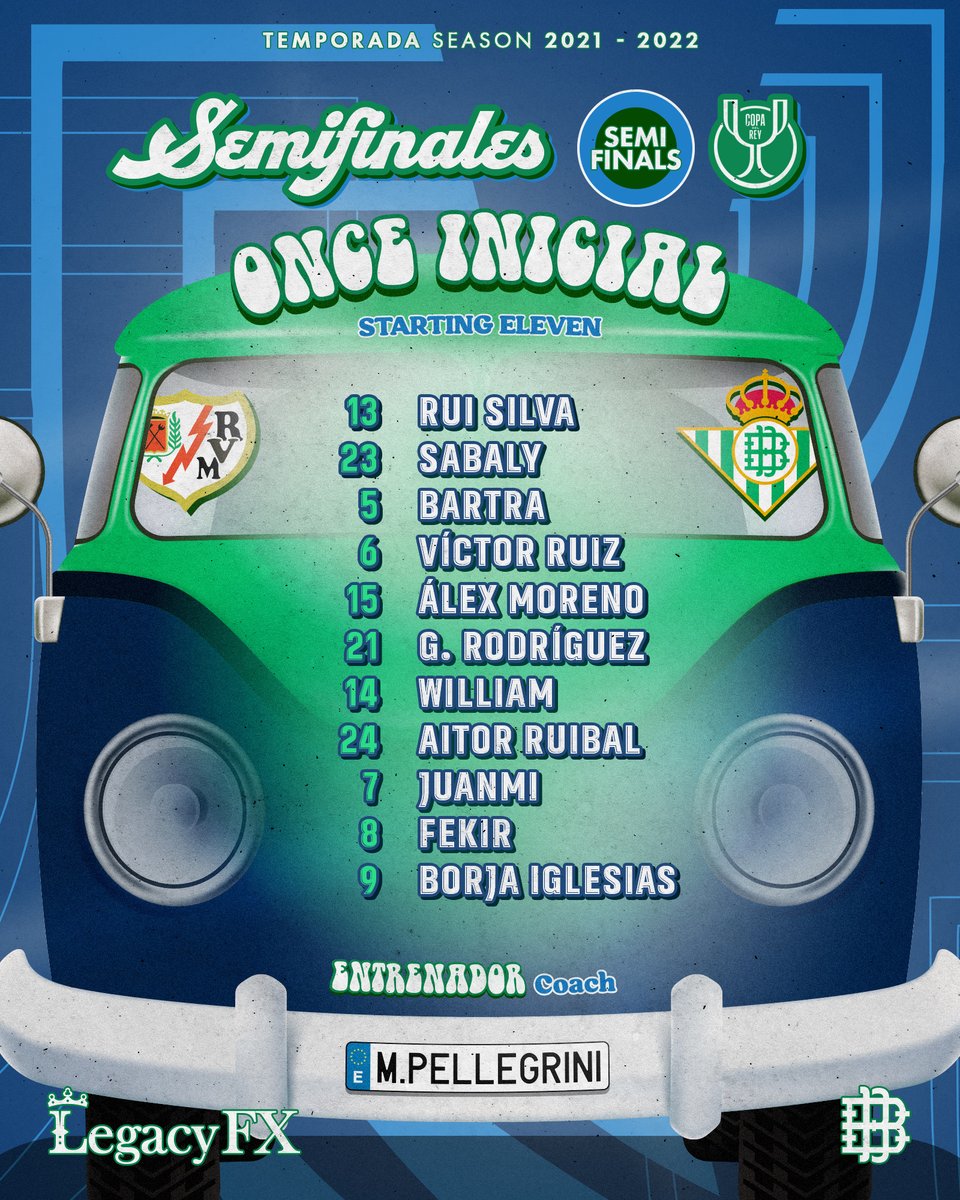 RealBetis's tweet photo. 💚🤍💚

¡Nuestro once inicial para el #RayoRealBetis!

#CopaDelRey https://t.co/bVYF3qXcOw