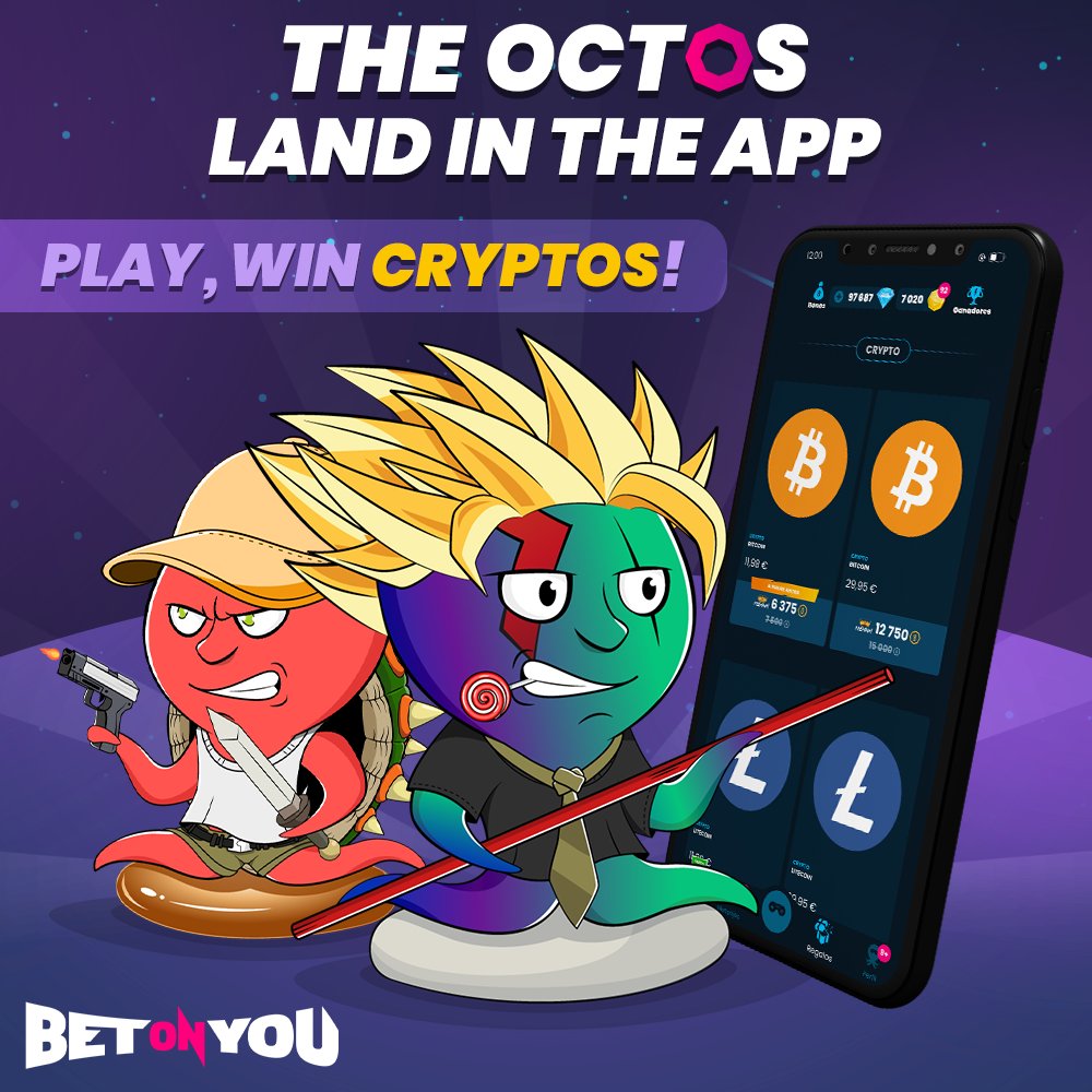 Octo8gaming's tweet photo. It's official, BetOnYou becomes the first platform in the world where gamers can earn crypto by playing Fortnite, Fifa, Clash Royale, Brawl Stars and many other games 🌎

Only 4,444 Octos are in the world and now gamers from all over the world will be chasing them🐙 https://t.co/TDtEprEP0Z