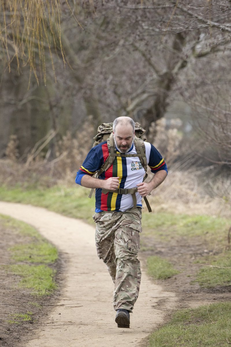 hmsstrongbow's tweet photo. I'm doing a speedmarch for @theRMcharity on @LLHalf day. Am I am @runningpunks or just a nutter, carrying a backpack with nearly 400 @RoyalMarines name on nearly 400 remembrance crosses? #itsonlypain https://t.co/nbx7HFB87E