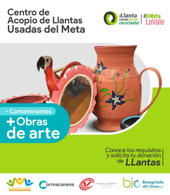 JenniferAriasF's tweet photo. Centro de Acopio de Llantas Usadas del Meta es una gran iniciativa de @GobMeta, @Cormacarena y @Bioagricola que apoya emprendimientos amigables con el medioambiente.
Si tiene una idea de negocio y necesita llantas usadas, comuníquese al 310 818 3807 y aproveche. #ElMetaLoVale https://t.co/s2JijHGkuD