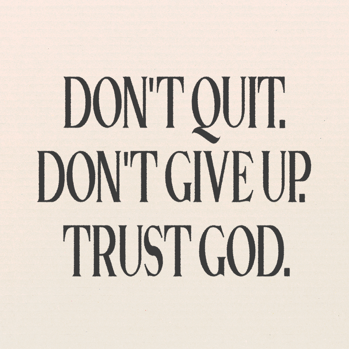 If God starts it, He will finish it!