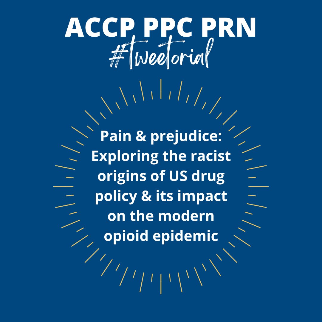 accpPPCprn's tweet photo. Next up is @ArendtDr's editorial outlining the history of #USdrugpolicy and its impact on today's #opioidcrisis + strategies for #pharmacists to improve equitable opioid practices
#PPCPRN

🔗 https://t.co/l4qPtgvdX3
🧵👇
1/4 https://t.co/RblUZ4wp9M