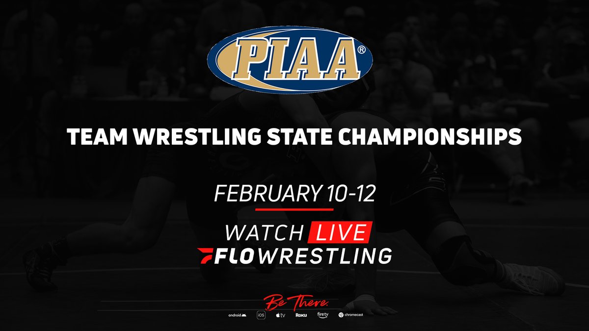 #PIAAWrestling All 56 championship matches Thursday through Saturday will be carried live by FloWrestling from the Giant Center.  Click here for more information flosports.link/3smp6hx