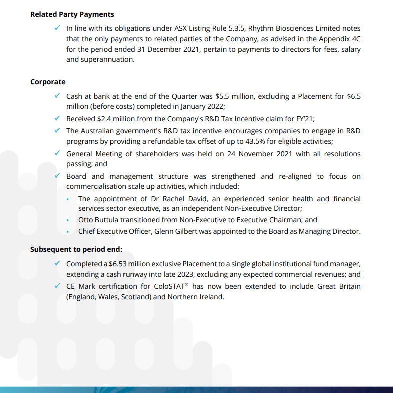 Dimitrios_1963's tweet photo. $RHY $1.35
Continues to consolidate.
Clinical trial 7 for TGA approval well and truly underway with completion 1H/22
We do however have enough date to soon enter the Euro market.
LT hold.
#colorectalcancer #ColoStat #CeMark https://t.co/e33tD0fFBh