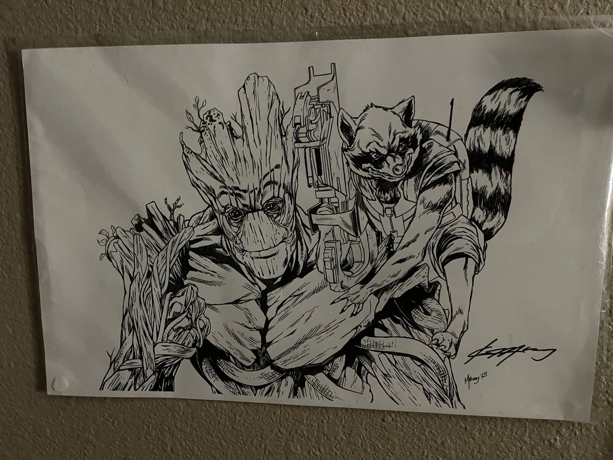 ArtsieTurtle's tweet photo. I am Groot! #groot #Marvel #Rocket #GuardiansOfTheGalaxyVol3 #drawingart #InkDrawing https://t.co/BDYPAQ6uUz