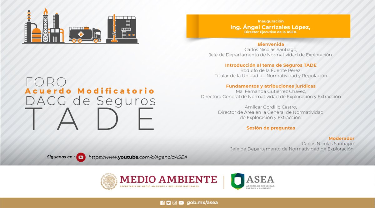 agencia_asea's tweet photo. Recuerda anotar en tu agenda el foro: “Acuerdo Modificatorio DACG Seguros TADE”.
📌Fecha: 17 de febrero
📌Hora: 10:00 AM
📌Lugar: Canal de #YouTubeASEA
https://t.co/utXp9AB8zd https://t.co/3W6deFWAZS