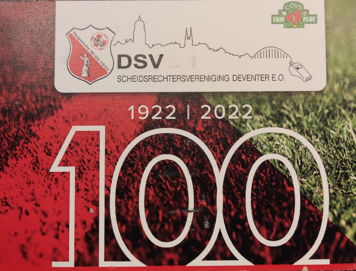 dsveno's tweet photo. Vandaag is de Deventer Scheidsrechters Vereniging @dsveno 100 jaar! #dsv100 #deventer #scheidsrechters https://t.co/5dXFiVpo5x