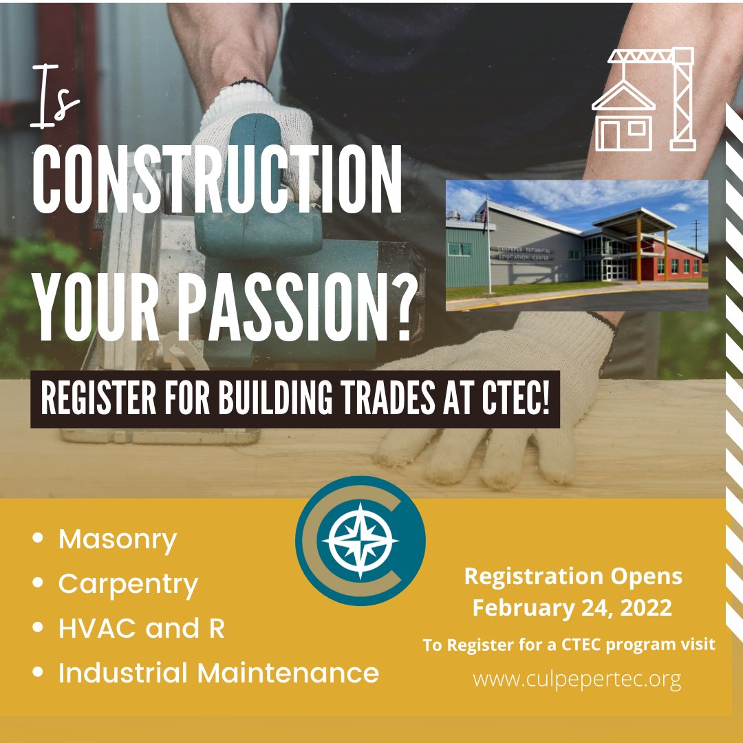 CCPSCCHSGuide's tweet image. Interested in CTEC? Registration is opening February 24th! It’s a great day to be a CTEC trailblazer, go seize opportunity.