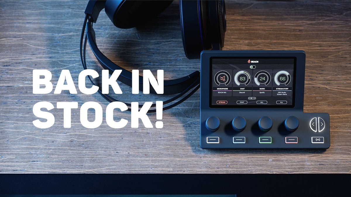 beacn's tweet photo. BEACN Mix Create is back in stock! Order now!

https://t.co/Zb8v7ZCGMV https://t.co/7pJO8TpQQe
