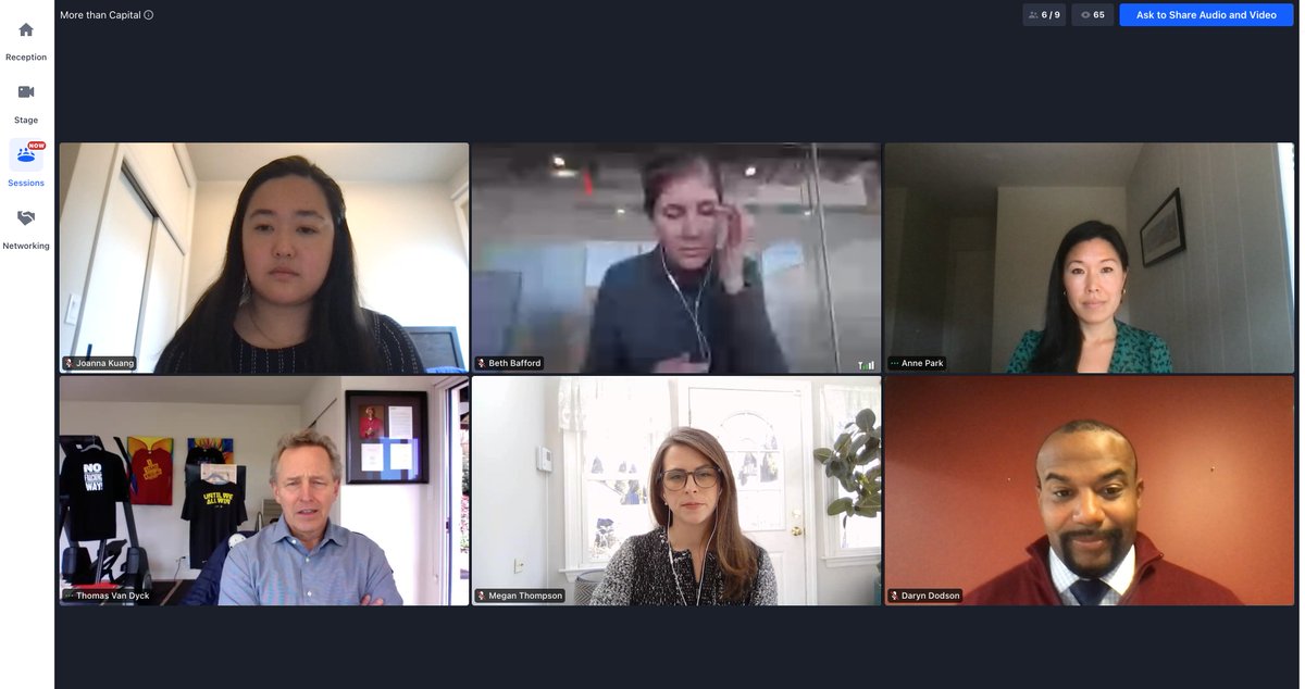The #FuquaSBSI session I'm most interested in - More than Capital #ESG #philanthropy Thomas Van Dyck <a href="/RBC/">RBC</a> 
Beth Bafford <a href="/calvertimpcap/">Calvert Impact</a> 
Anne Park <a href="/SEAFGlobal/">SEAF</a> Daryn Dodson <a href="/IllumenCapital/">Illumen Capital</a> Megan Walsh Thompson <a href="/FordFoundation/">Ford Foundation</a>