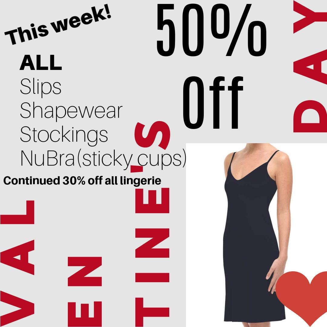 coupdefoudredc's tweet photo. The epic sale continues. We are slashing shapewear, stockings, Nubra(sticky cups), and slips to 50% off. Only here for Commando, Nubra, Yummie Tummie, Falke, and more...
Hours this week:
Wednesday, 12-5pm
Thursday, 12-5:30pm
Friday, 2-4:30pm
Saturday, 11am-5:30pm https://t.co/PqNtc8yDMS