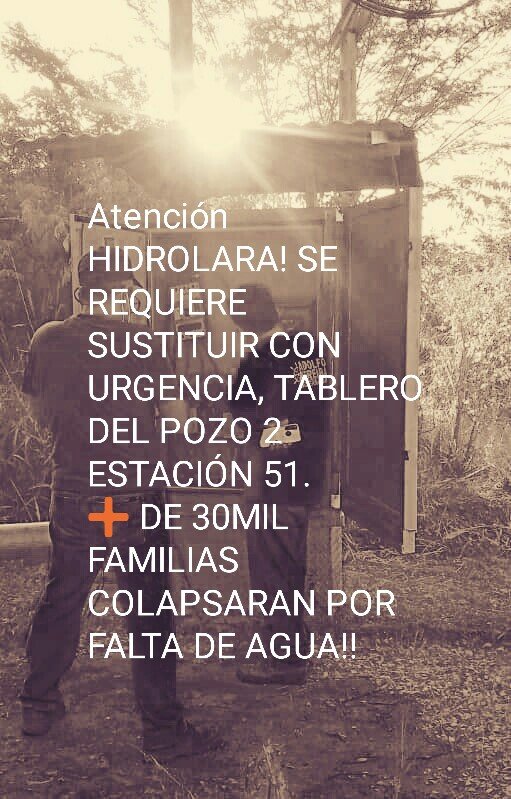 .<a href="/AdolfoP_Oficial/">Adolfo Pereira Gobernador</a> <a href="/RMarcoTorres/">Rodolfo Marco Torres</a>  <a href="/HidrolaraCA_/">Hidrolara C.A.</a> <a href="/JTifor/">Joel Tifor</a> 

El MS El Cercado dispuesto para que la tarea se cumpla:

Hombres y mujeres en guardia a la espera de su concurrencia.
🚰🚨🚰🚨🚰🚨🚰🚨🚰🚨🚰