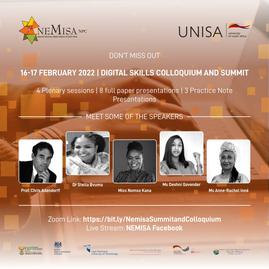 <a href="/NEMISA_/">NEMISA</a>  Digital Skills Colloquium and Summit- 16-17 February.  Be part of the discussions - bit.ly/NemisaSummitan…