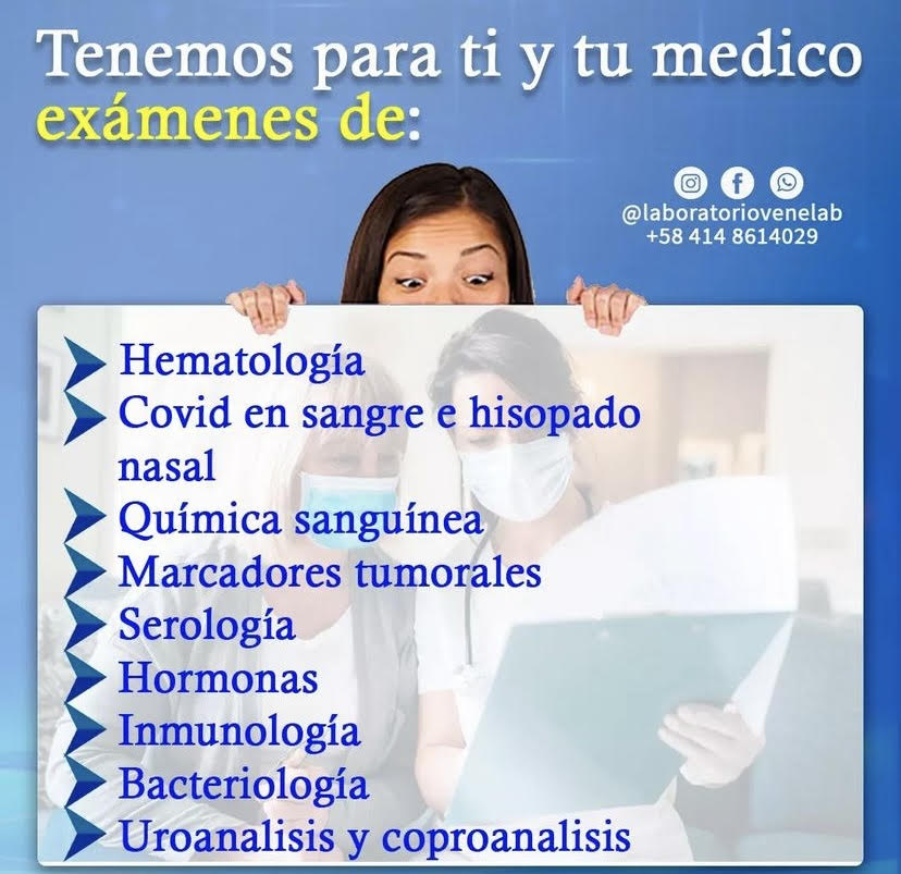 PableOstos's tweet photo. #NadaQueVerConNoticias 
¡Laboratoriovenelab es tu laboratorio de confianza!🥼

🔬Hematología completa 
🔬Pruebas especiales 
🔬Marcadores tumorales 
🔬Pruebas de #COVID19 
🔬Toma de muestras a domicilio y mucho más

📝Solicita tu presupuesto por el 0414-8614029
📍Alta Vista Sur https://t.co/nD87vUik0g