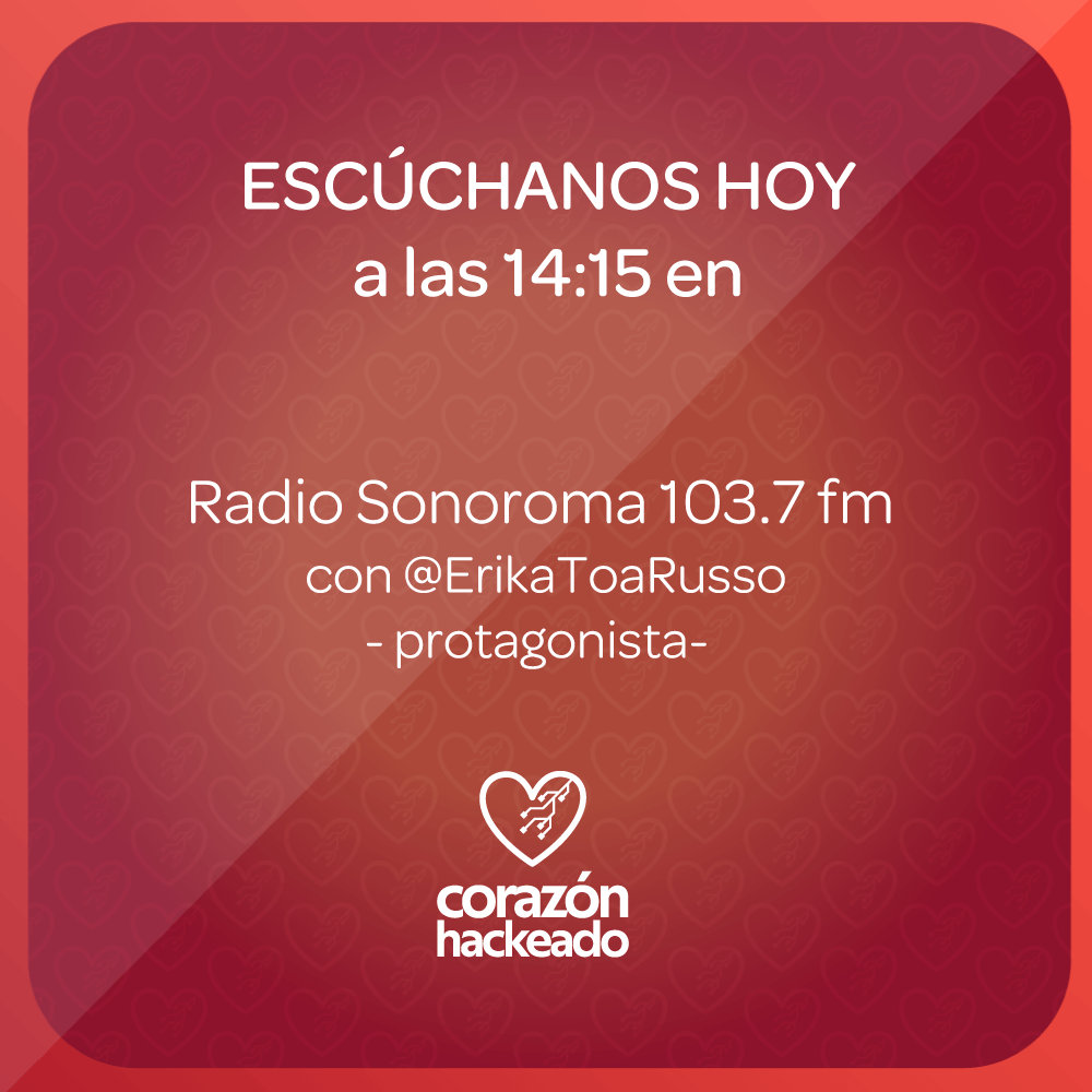 CorazonHackeado's tweet photo. Hoy empezó nuestra gira de medios 🥳, síguenos en todas las redes y escúchanos en los siguientes horarios:

✨Radio Sonorama 103.7 fm a las 14:15
✨La Red 102.1 fm a las 17:30

#comediaromantica #elamorentiemposdealgoritmo #amor #amordigital #corazonhackeado #imántransmedia https://t.co/vP8CMy0r1G