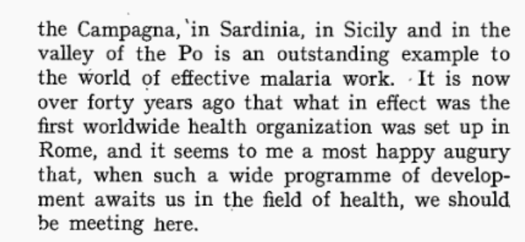 ThiruGeneva's tweet photo. #WHA2 (1949) The United Kingdom waxes lyrical about the glory of Rome and "Roman law, language, literature, architecture and art" as well as Italian malaria control efforts. https://t.co/ztnLF18q2C